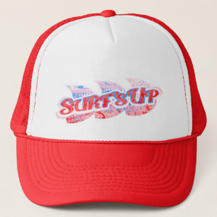 "Surf's Up" two tone hat blue, red & white