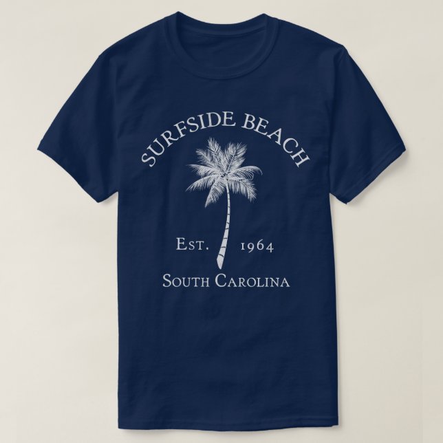 Surfside Beach South olina Vintage Palmetto T-Shirt (Design Front)