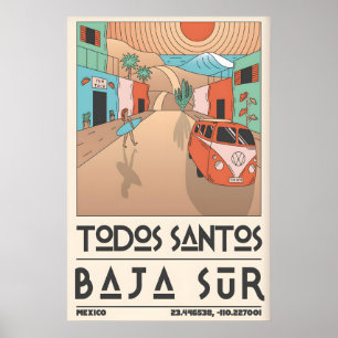 Surfside Bliss Print - Vintage VW Van and Mexican