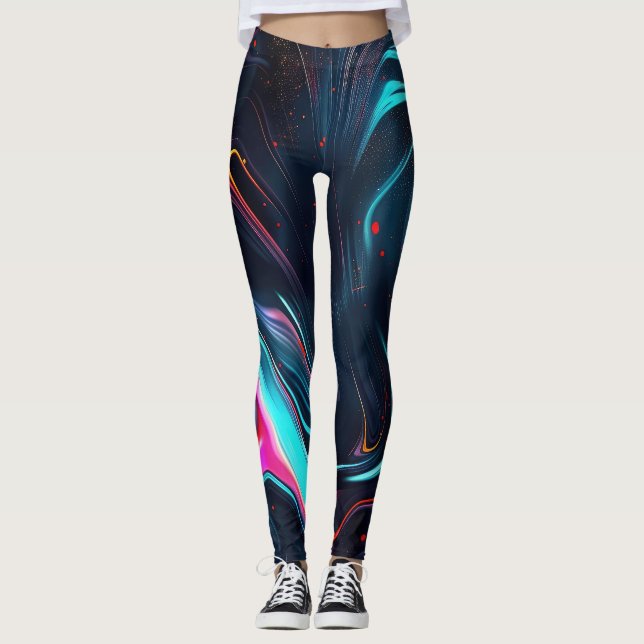 Surge cosmique - Leggings de Galaxie Liquide (Devant)