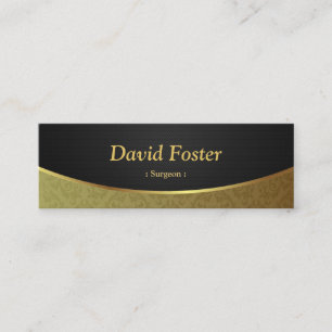 Surgeon - Black Gold Damask Mini Business Card