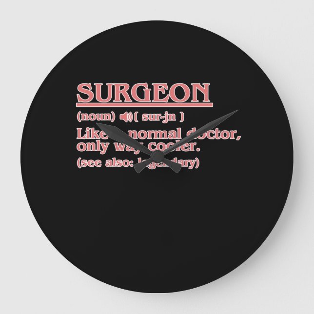 Surgeon Definition Surgery Medical Doctor Neurolog Large Clock (Front)