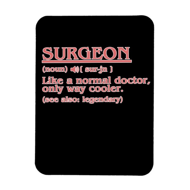 Surgeon Definition Surgery Medical Doctor Neurolog Magnet (Vertical)