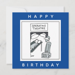 Surgeon Entering Operating Theatre Cartoon Card