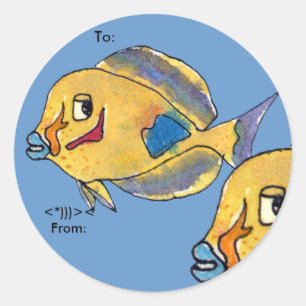 Surgeon Fish Tang Cartoon Fish Personalized Labels