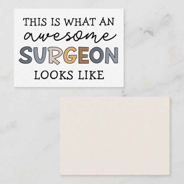 Surgeon Funny Awesome Surgeon Appreciation Card (Front/Back)