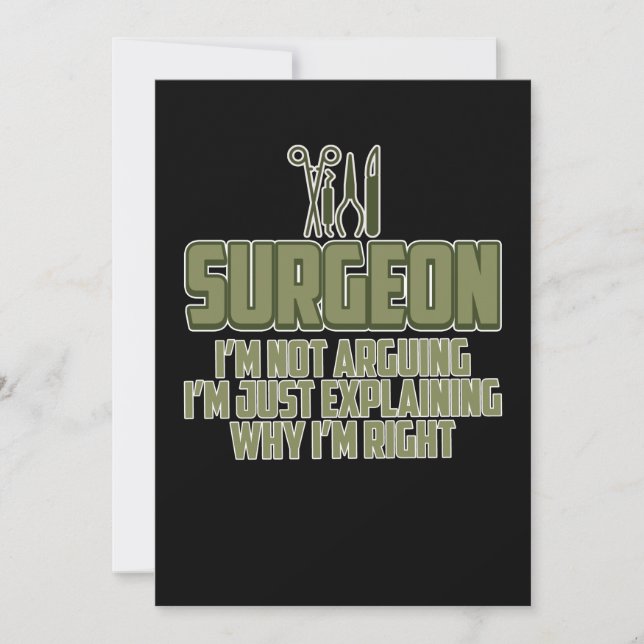 Surgeon I'm Always Right Surgery Medical Doctor Gr Thank You Card (Front)