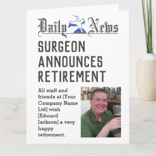 Surgeon Retirement Card to Personalise