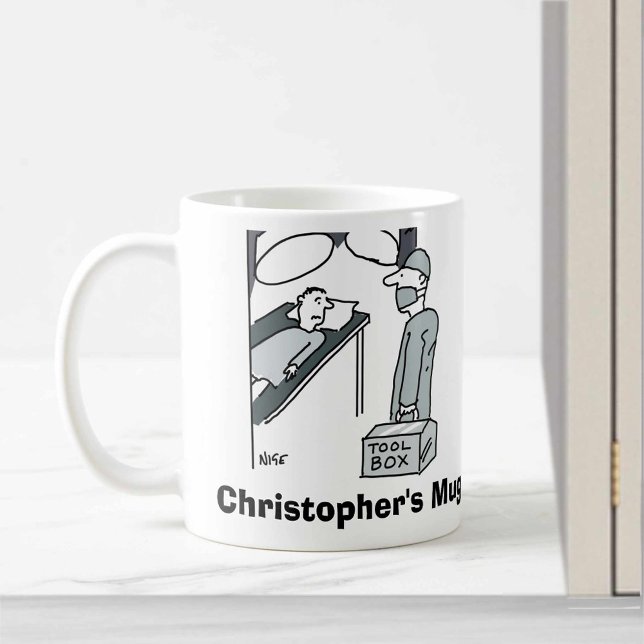 Surgeon with Toolbox. Personalise with Name. Coffee Mug (Creator Uploaded)