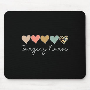 Surgery Nurse Leopard Heart, Valentine's Day Nursi Mouse Pad