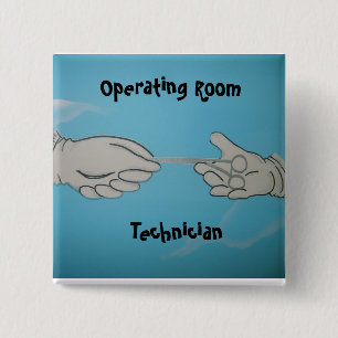 surgery tech 2 inch square button