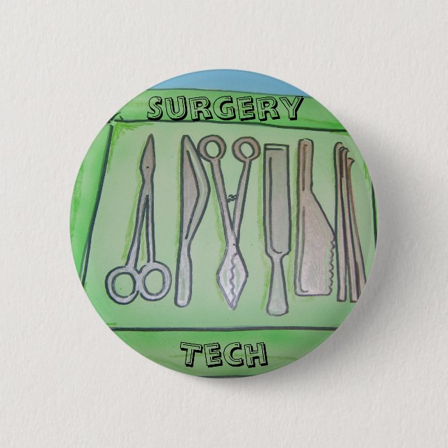 Surgery tech gifts 2 inch round button (Front)