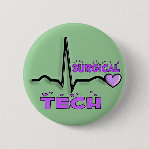 Surgical Tech Gifts  QRS Design 2 Inch Round Button