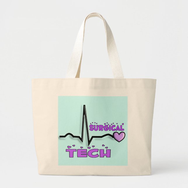 Surgical Tech Gifts  QRS Design Large Tote Bag (Front)