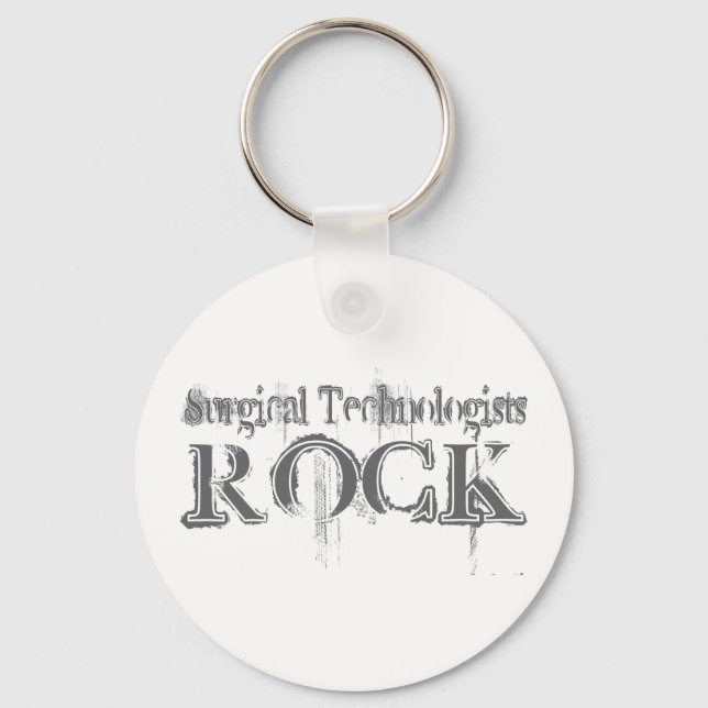 Surgical Technologists Rock Keychain (Front)