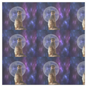 Suricate par une nuit de pleine lune, tissu