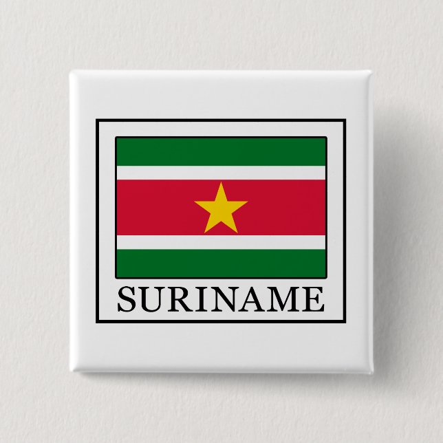 Suriname 2 Inch Square Button (Front)