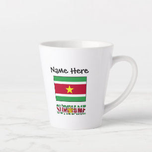 Suriname and Surinamese Flag Personalized  Latte Mug