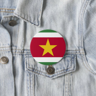 Suriname flag 3 inch round button