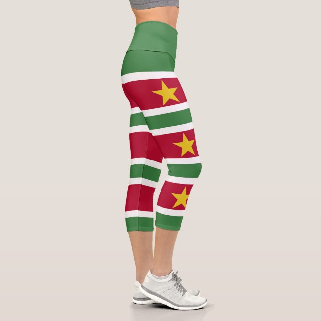 Suriname Flag Capri Leggings (Right)