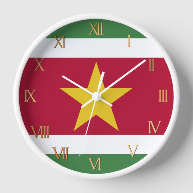Suriname flag clock (Front)