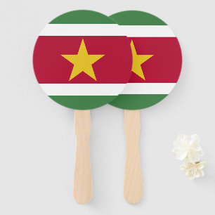 Suriname flag hand fan