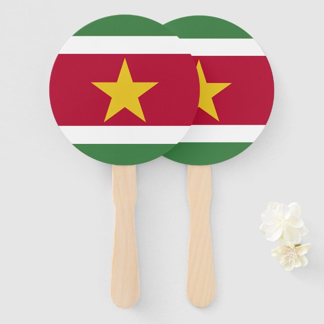 Suriname flag hand fan (Front and Back)