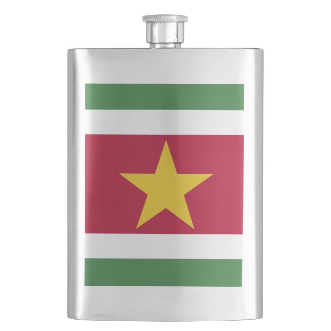 Suriname flag hip flask (Front)