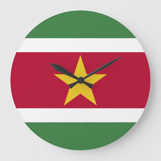 Suriname Flag Large Clock (Front)