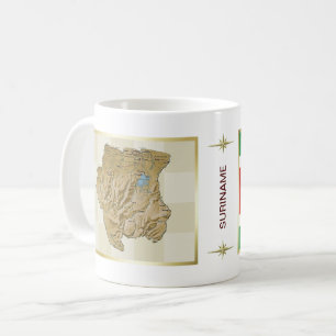 Suriname Flag + Map Mug