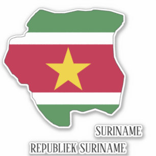 Suriname Flag Map Sticker