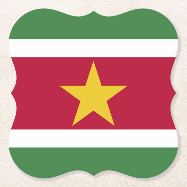 Suriname Flag Paper Coaster (Front)