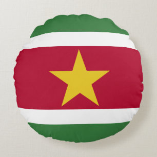 Suriname Flag Round Pillow