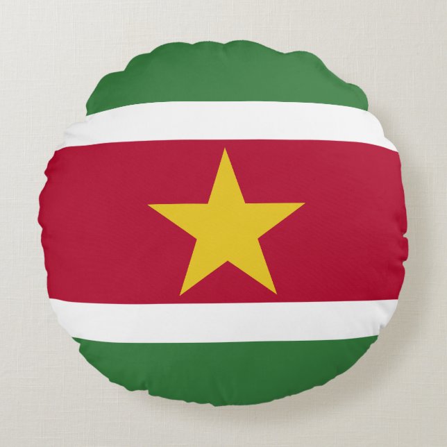 Suriname Flag Round Pillow (Front)