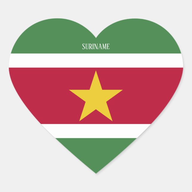 Suriname Flag Splendid Patriotic Heart Sticker (Front)