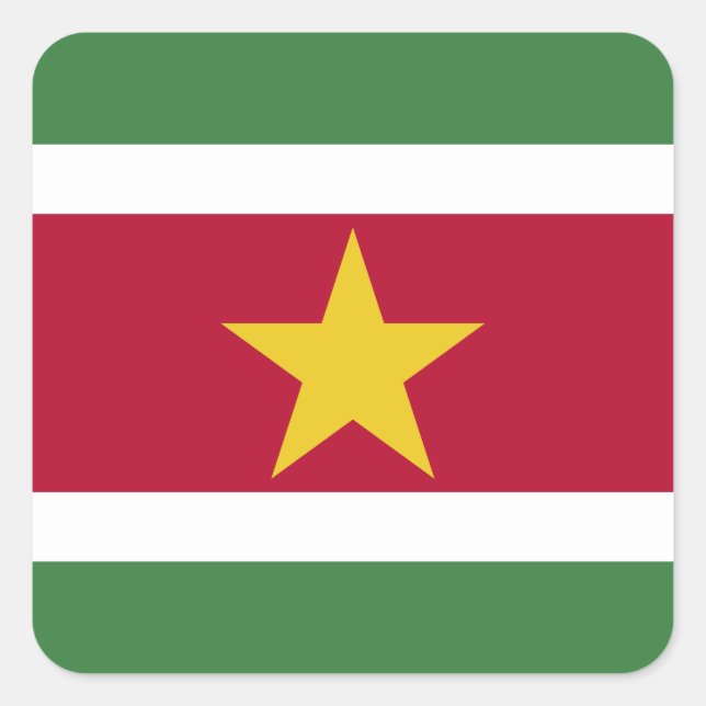 Suriname Flag Square Sticker (Front)