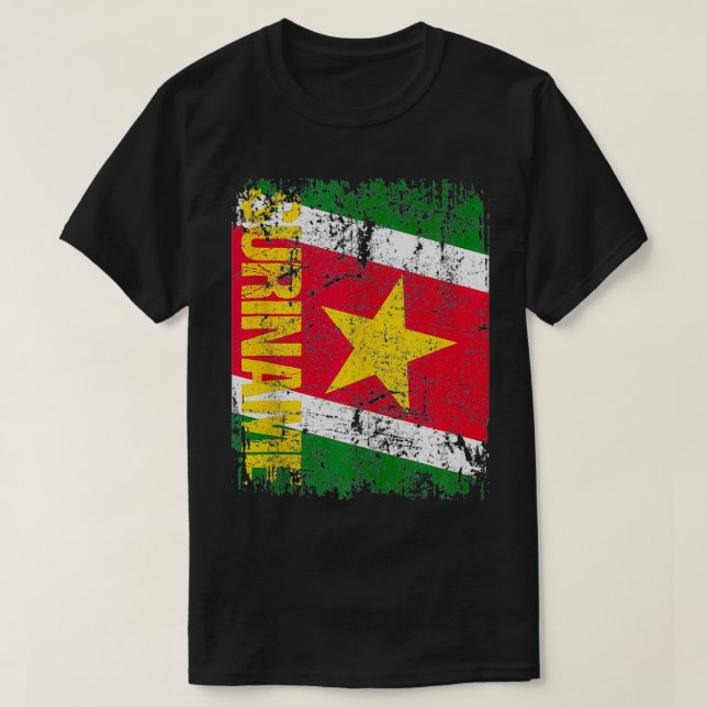 SURINAME Flag Vintage Distressed SURINAME  T-Shirt (Design Front)