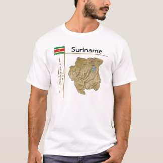 Suriname Map + Flag + Title T-Shirt