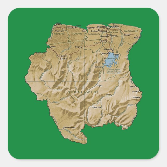 Suriname Map Sticker (Front)