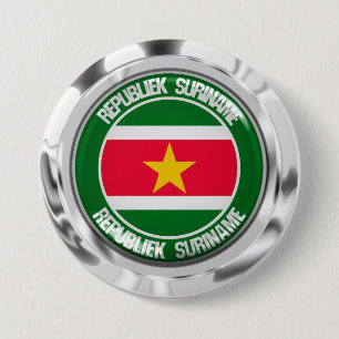 Suriname Round Emblem 3 Inch Round Button