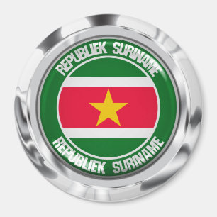 Suriname Round Emblem Magnet