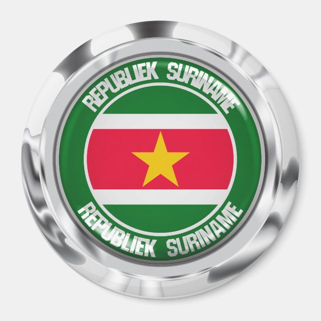 Suriname Round Emblem Magnet (Front)