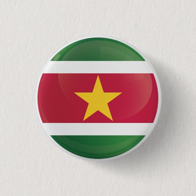 Suriname  Round Icon Flag 1 Inch Round Button (Front)