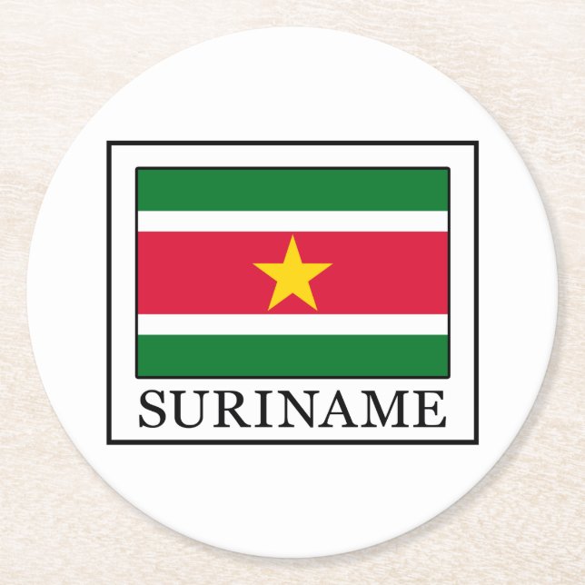 Suriname Round Paper Coaster (Front)