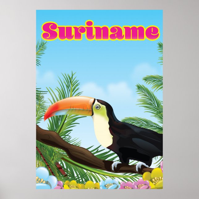 Suriname South american paradise travel poster (Front)