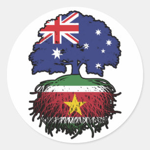 Suriname Surinamese Australian Australia Tree Root Classic Round Sticker