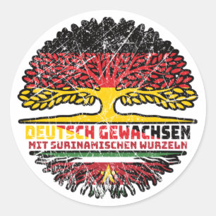 Suriname Surinamisch Deutsch Deutschland Baum Classic Round Sticker