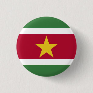 Surinamese Flag, Flag of Suriname 1 Inch Round Button