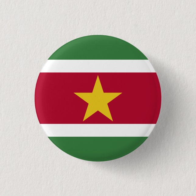 Surinamese Flag, Flag of Suriname 1 Inch Round Button (Front)