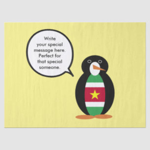 Surinamese Flag Talking Ms. Penguin Personalized Tissue Paper